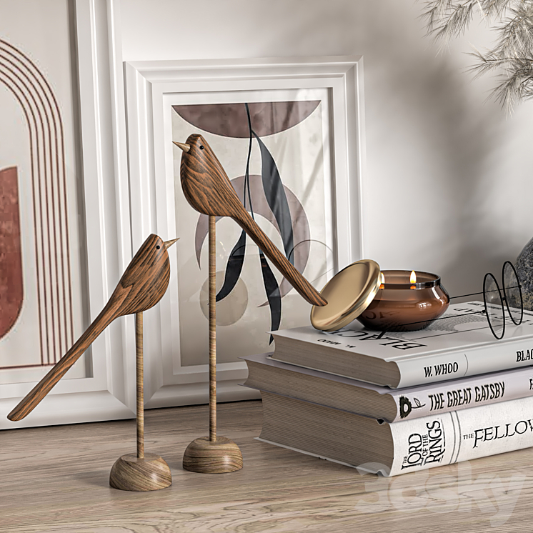 Decorative shelf 05 3D Model Free
