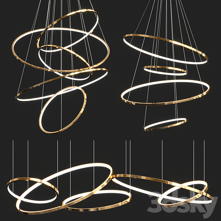 Lohja Ring Chandelier Collection 3DS Max - thumbnail 1