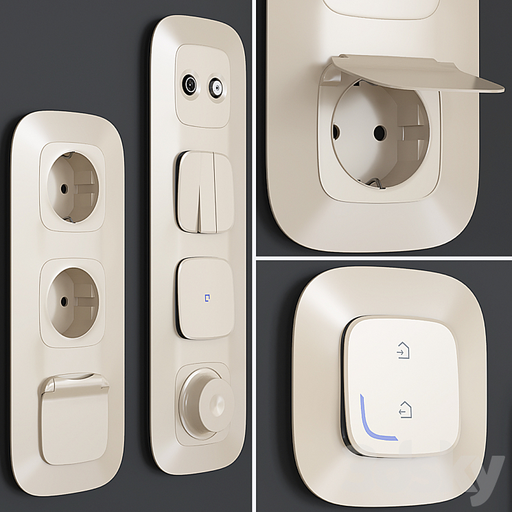 Sockets and switches Legrand Valena Allure 3D Model
