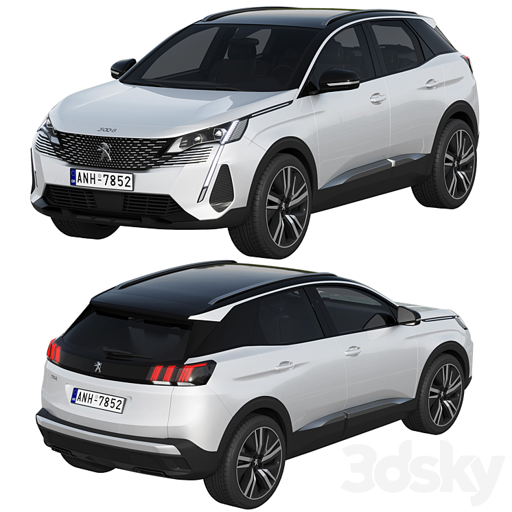 Peugeot 3008 2021 3D Model Free