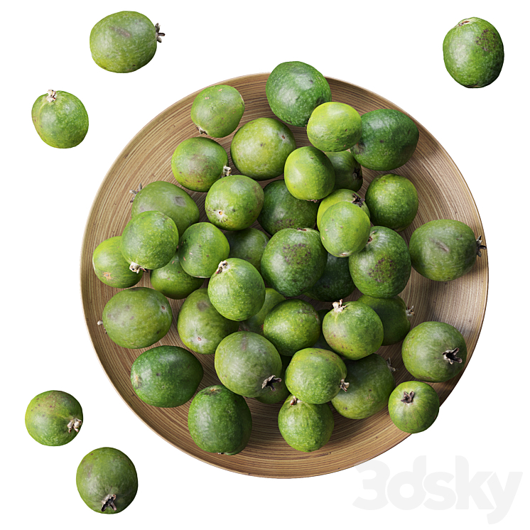 Feijoa on a platter 3D Model