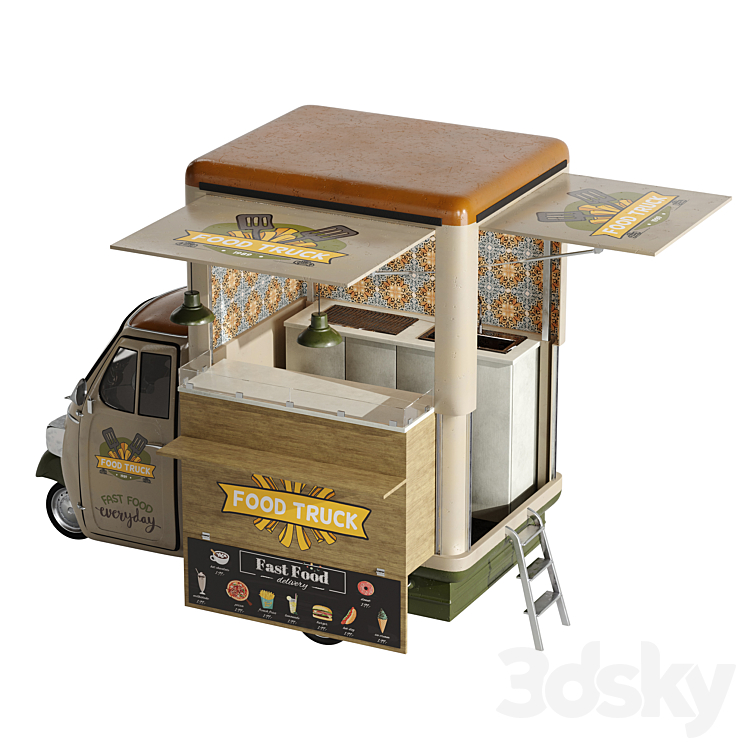 Foodtruck set 3 3D Model