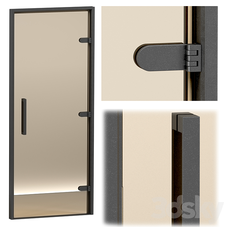 Hamam Turkish Sauna Glass Doors 3D Model