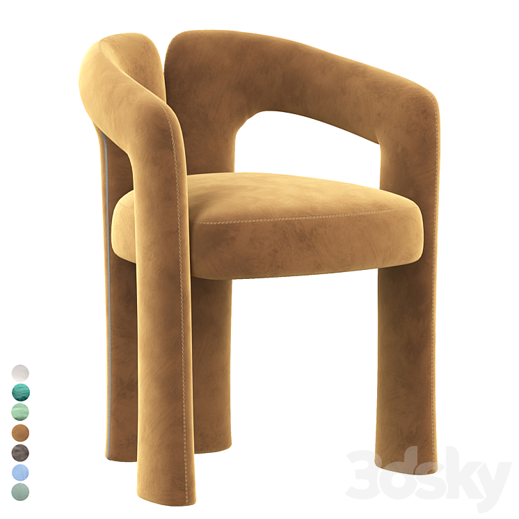 Dudet chair by Cassina 3DS Max - thumbnail 2