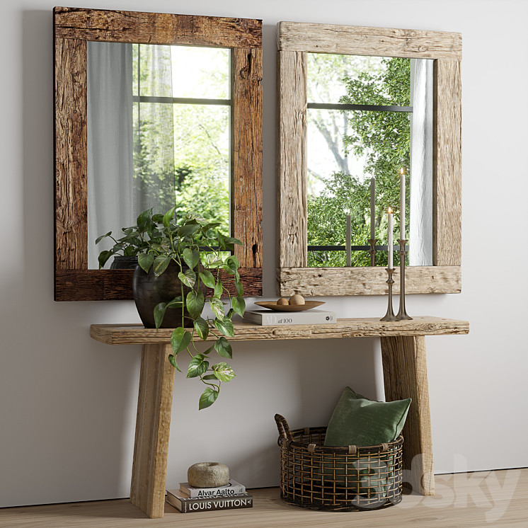 RH Reclaimed Railroad Ties Mirror 3D Model