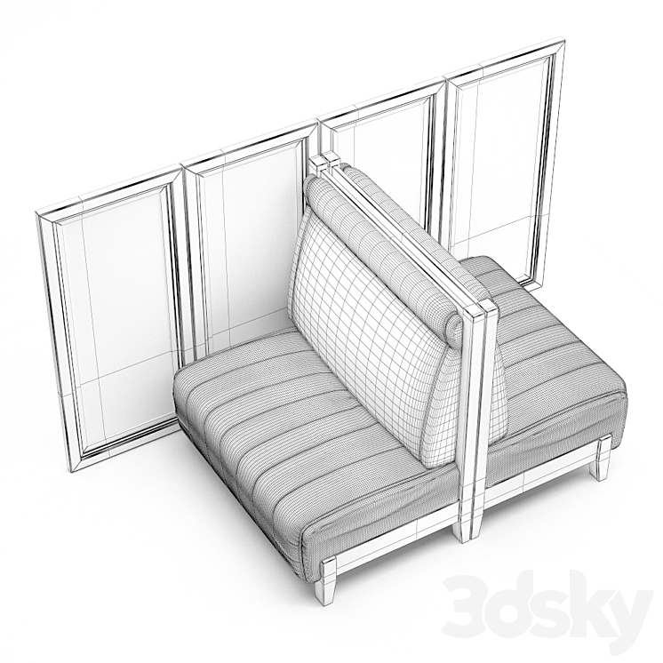 A sofa for catering. England 3DS Max - thumbnail 2