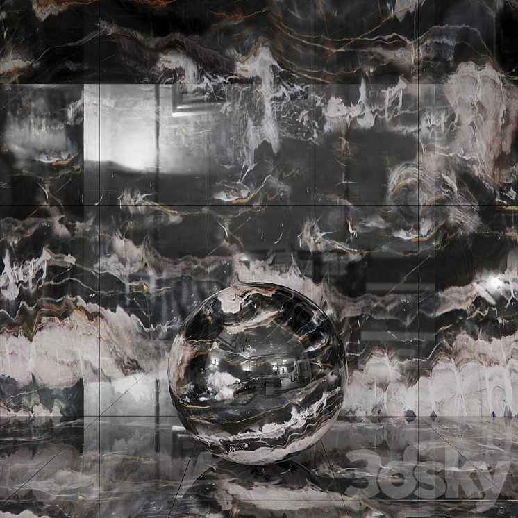 Seamless Confusion Dark Marble Material 3DS Max - thumbnail 1
