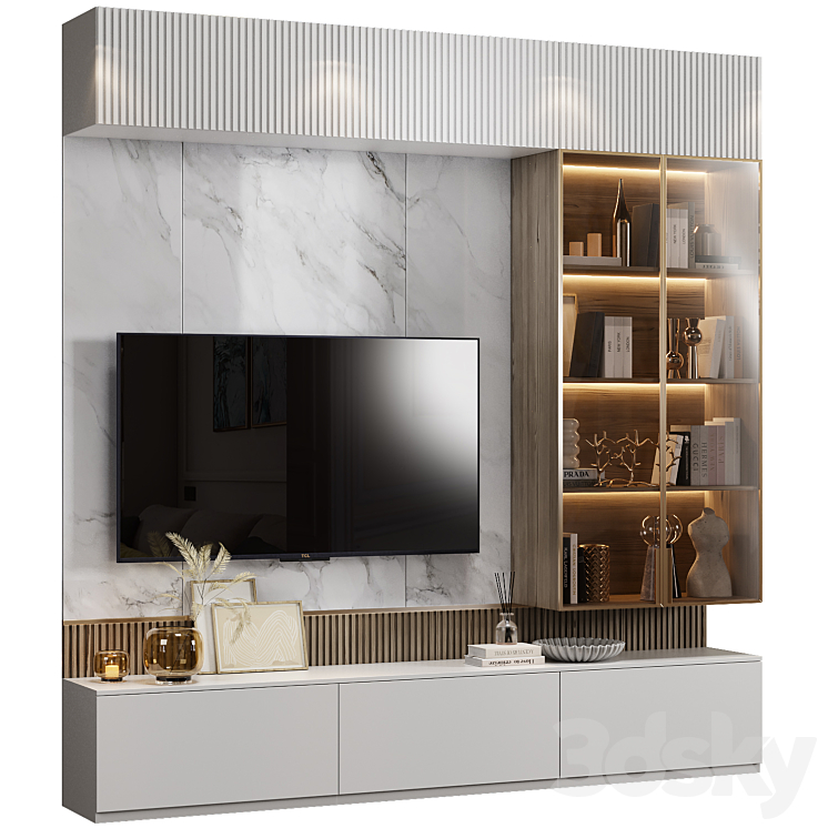 Neoclassical TV wall 022 3DS Max - thumbnail 2