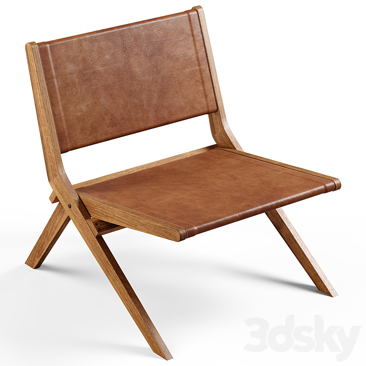 Zara Home The leather folding chair Arm chair 3D model