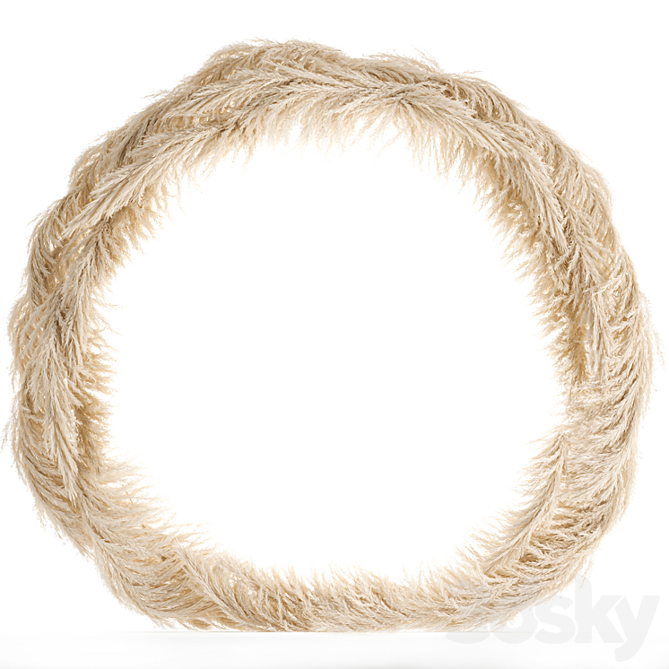 White wedding arch made of dried flowers cortaderia pampas grass reeds natural decor. 1063 3DS Max - thumbnail 1