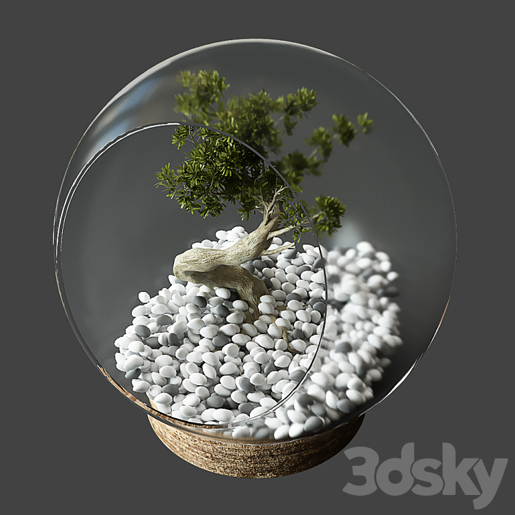 Little Tree In Glass Globe 3D Model