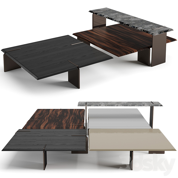 Minotti Keel square coffee tables set