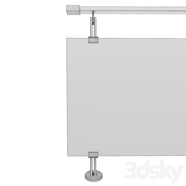 Glass railing 3DS Max - thumbnail 2