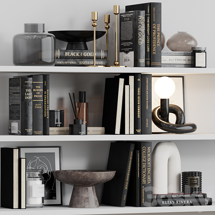 Decor shelf set 18 H&M 3D Model