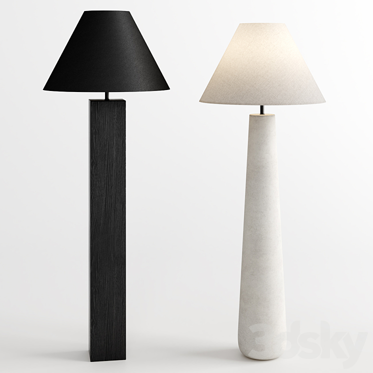 CB2 floor lamp set 2 3D Model