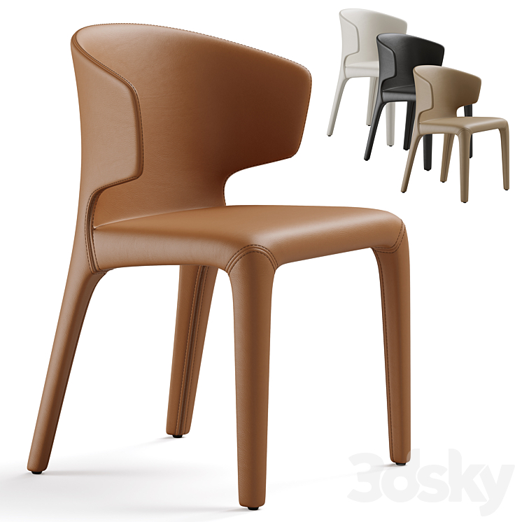 Zuster Husk Cassina Hola 367 Leather Dining Chair 3DS Max - thumbnail 1