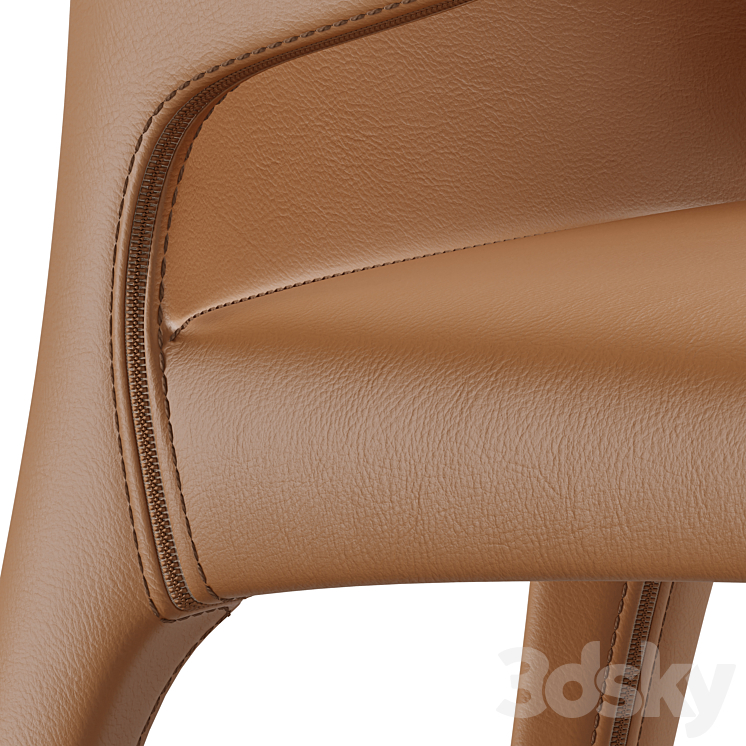 Zuster Husk Cassina Hola 367 Leather Dining Chair 3DS Max - thumbnail 2