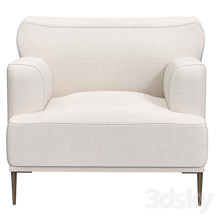 Abisko Quartz White Lounge Chair 3D Model
