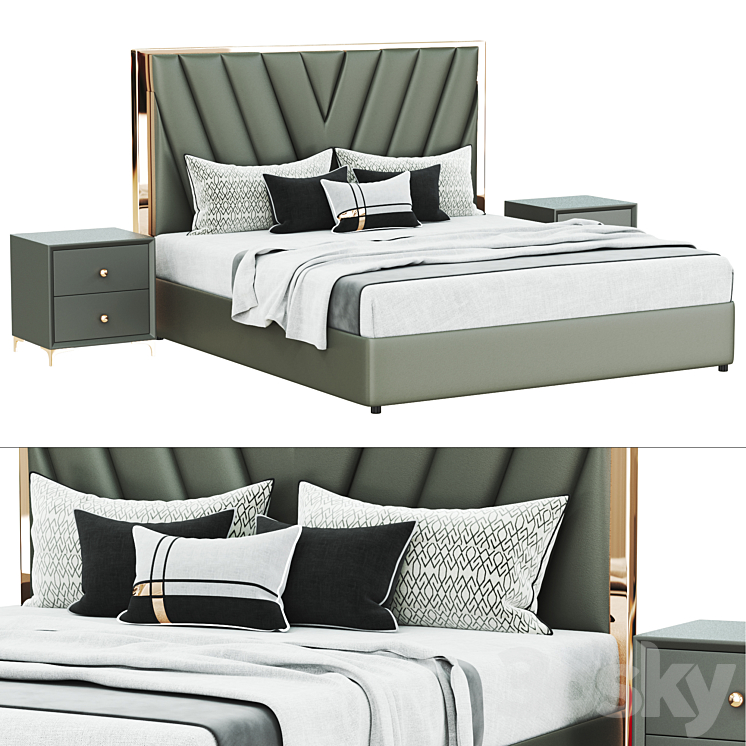 3DSKY Nordic High End Wedding Bed Design 3D Model Free Download
