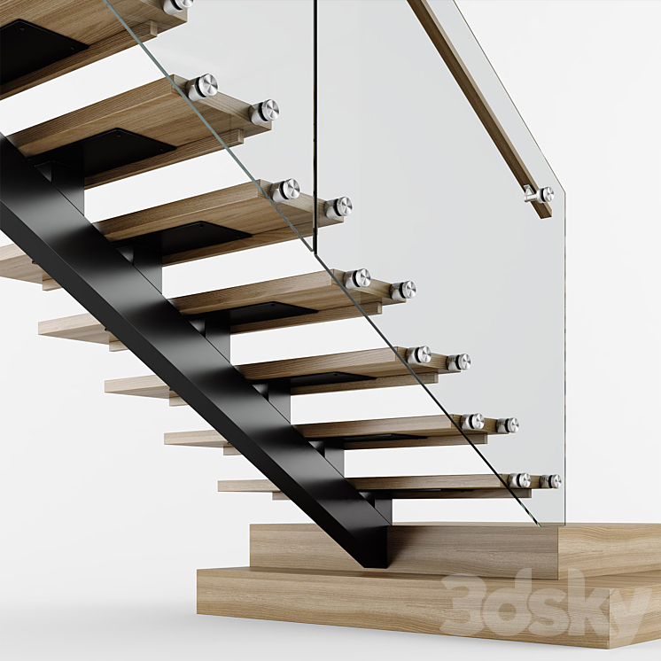 Modern interior stair 06 3D Model