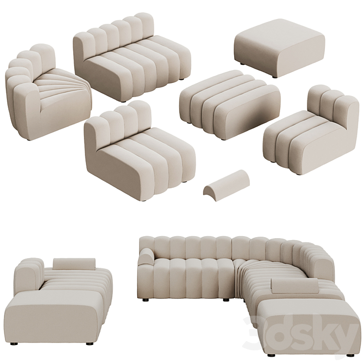 Modular sofa STUDIO by NORR11 3D Model