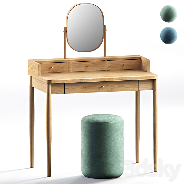Lussan dressing table and Luxore ottoman LA REDOUTE INTERIEURS 3D Model
