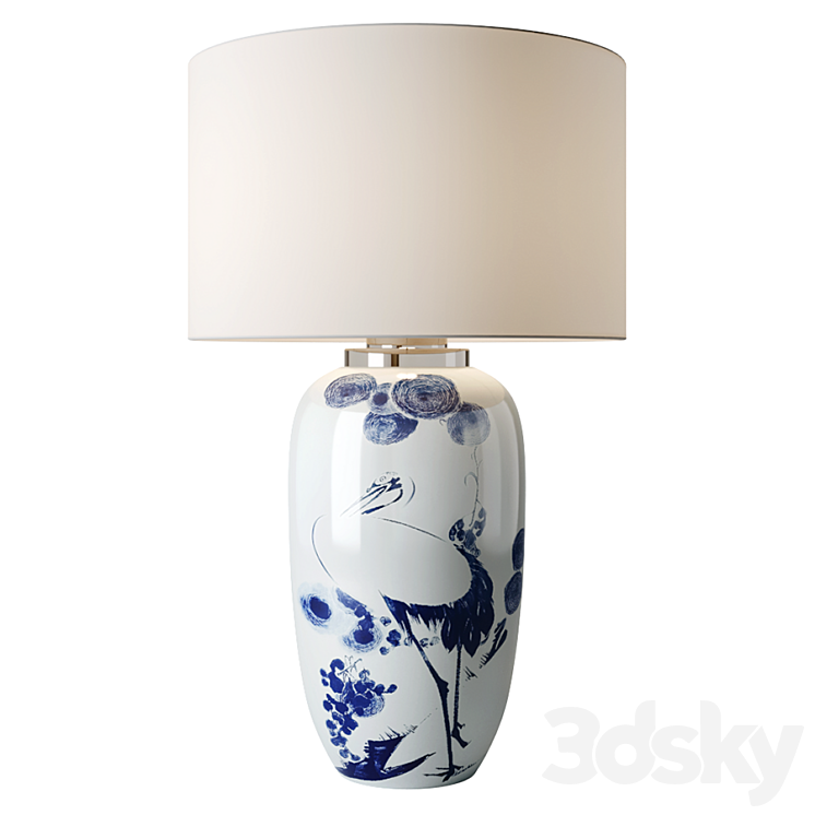 Chinoiserie Ceramic Table Lamp 3DS Max - thumbnail 1