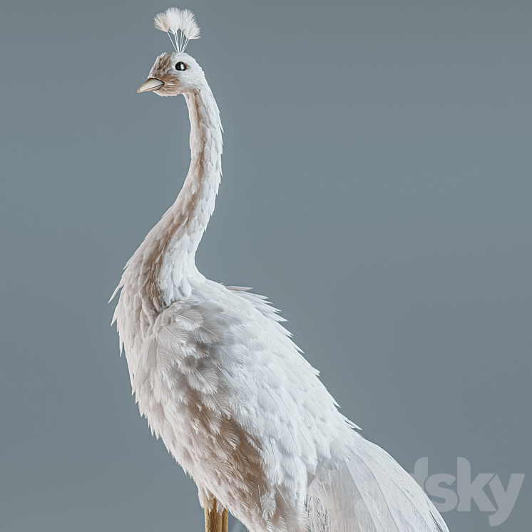 Artificial White Peacock 01. 3DS Max Model - thumbnail 2