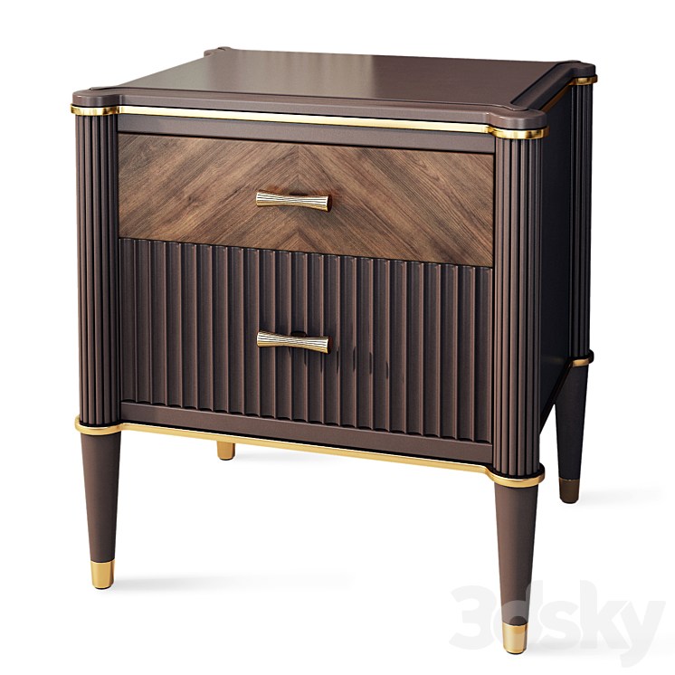 Chest of drawers and bedside tables Venice. Nightstand sideboard by Classico Italiano 3DS Max - thumbnail 2