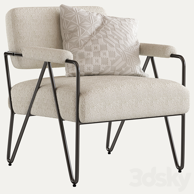Coco Republic Lydia Occasional Chair 3DS Max - thumbnail 1