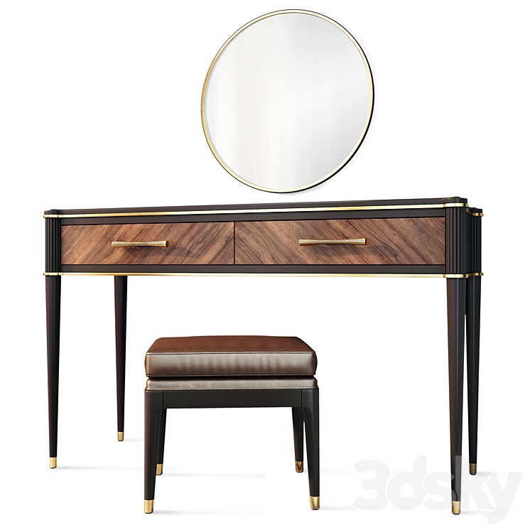 Dressing table / console with mirror Venice. Dressing table vanity by Classico Italiano 3D Model