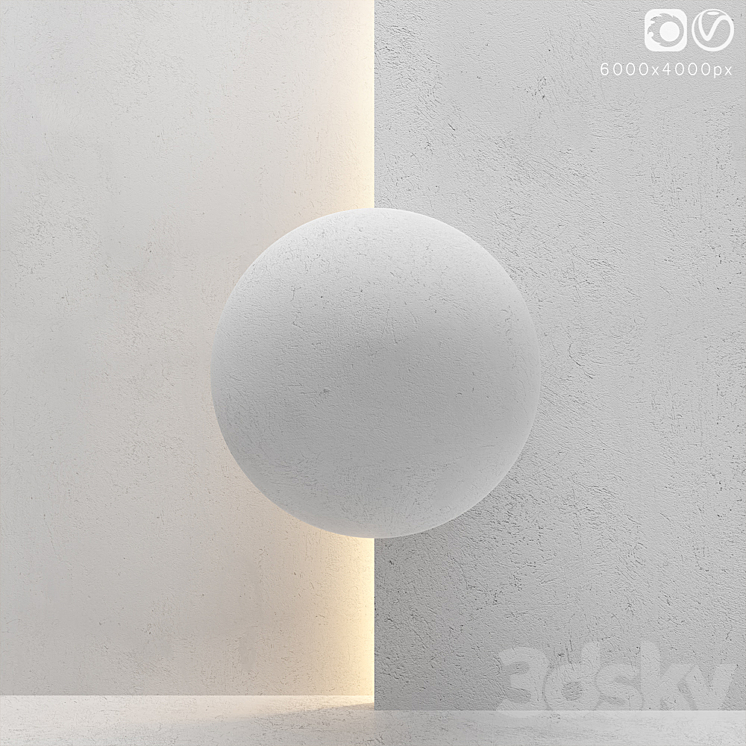 White stucco texture 3D Model