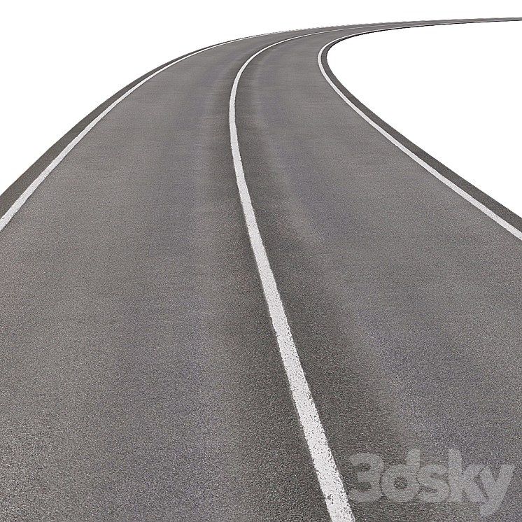 Road with markings 3D Model