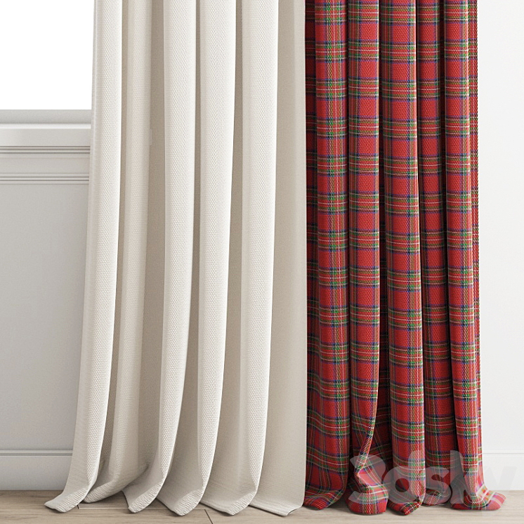 Curtain 390-Christmas 3D Model