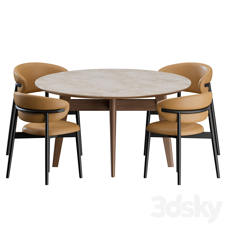 Dinning Set 01 by Calligaris 3D Model