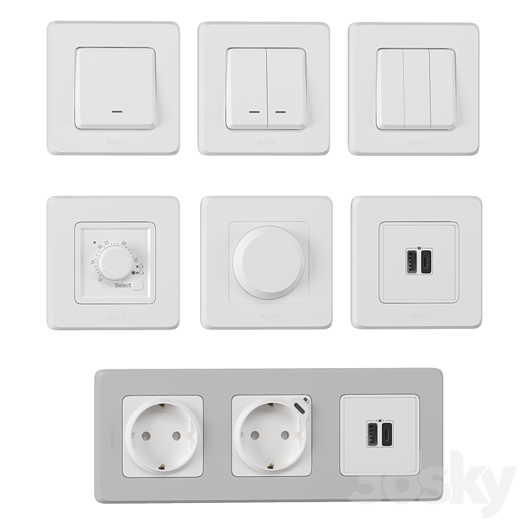 Legrand Inspiria Set 01 3D Model