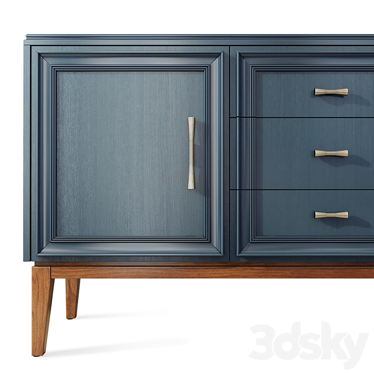 Chest of drawers and bedside table Sacramento Belfan. Nightstand sideboard 3DS Max - thumbnail 2