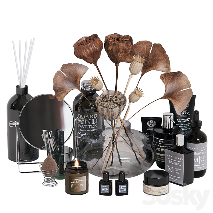 Decorative set with cosmetics