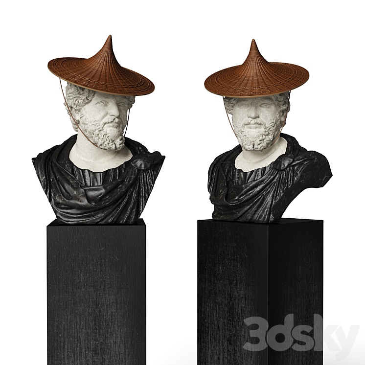 Septimius bust with hat 3DS Max Model - thumbnail 2