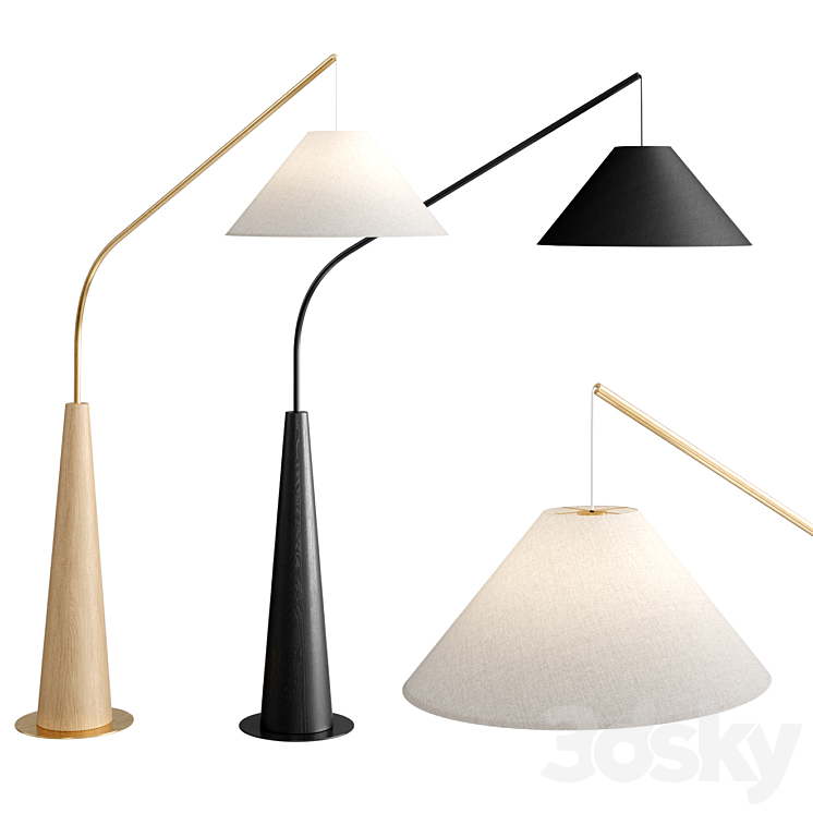 Gibson Hanging Arc Floor Lamp 3DS Max Model - thumbnail 1