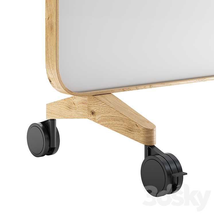 Lintex Frame Mobile double-sided glassboard with a bentwood frame 3DS Max - thumbnail 2