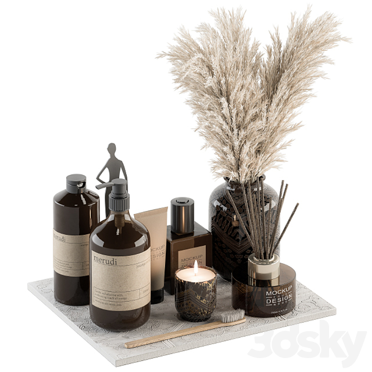 Bathroom accessory Set with Dried Plants Set 22 3DS Max - thumbnail 1