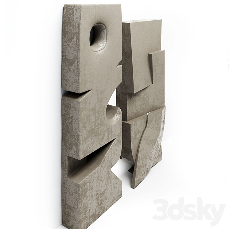 Set of 2 sculptures-bas-reliefs 3DS Max - thumbnail 2