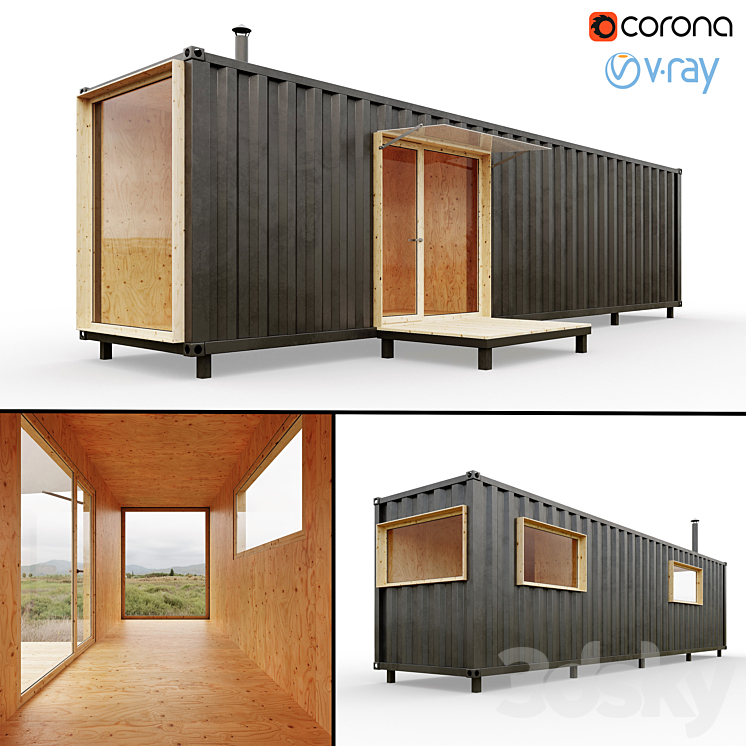 Container house 3DS Max - thumbnail 1