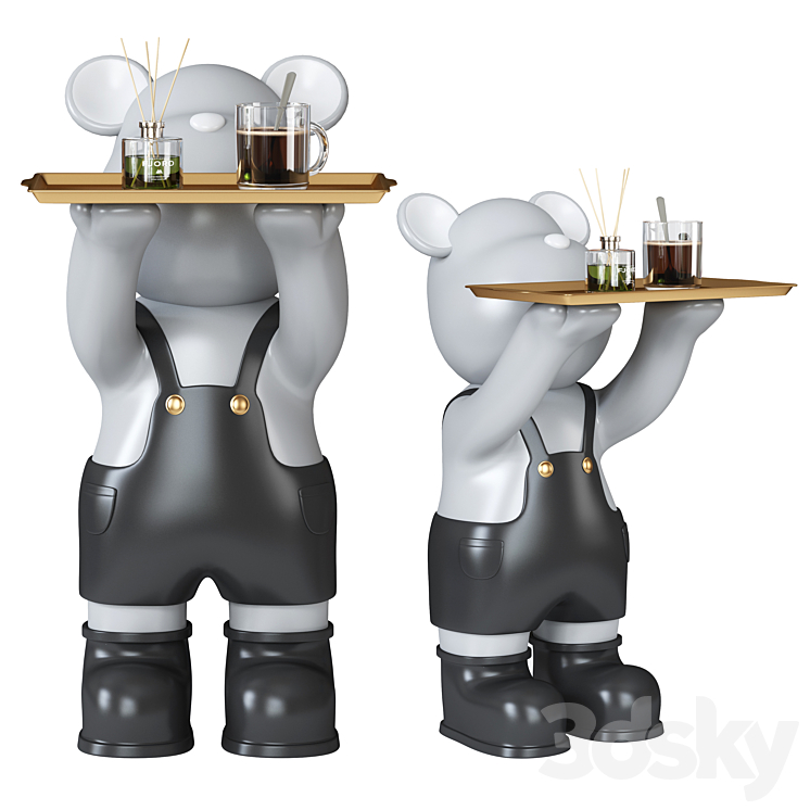 bear Sculpture tray 3DS Max Model - thumbnail 1