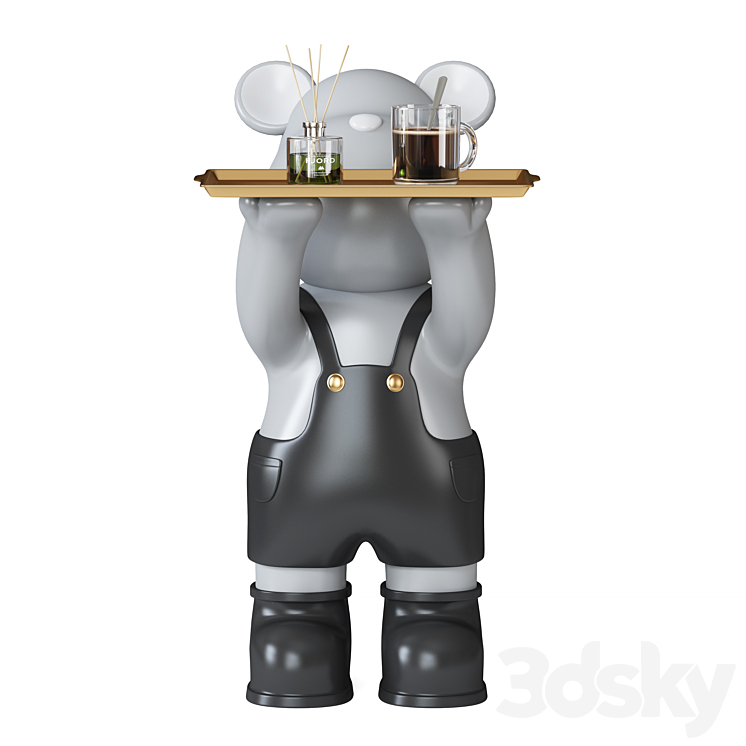 bear Sculpture tray 3DS Max Model - thumbnail 2