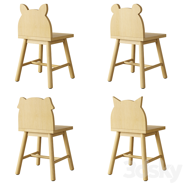 Crate and Barrel Animal Kids Chair 3DS Max Model - thumbnail 2