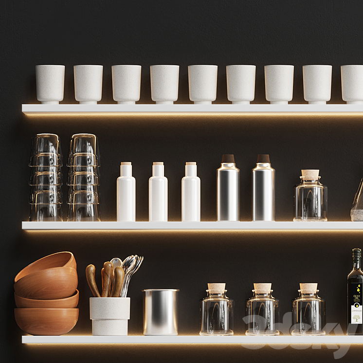 A set of dishes and accessories for the kitchen 3DS Max - thumbnail 2