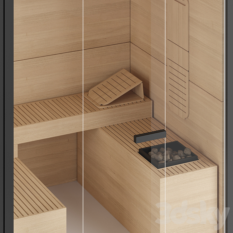 Glass CHILLOUT | Sauna 3D Model Free