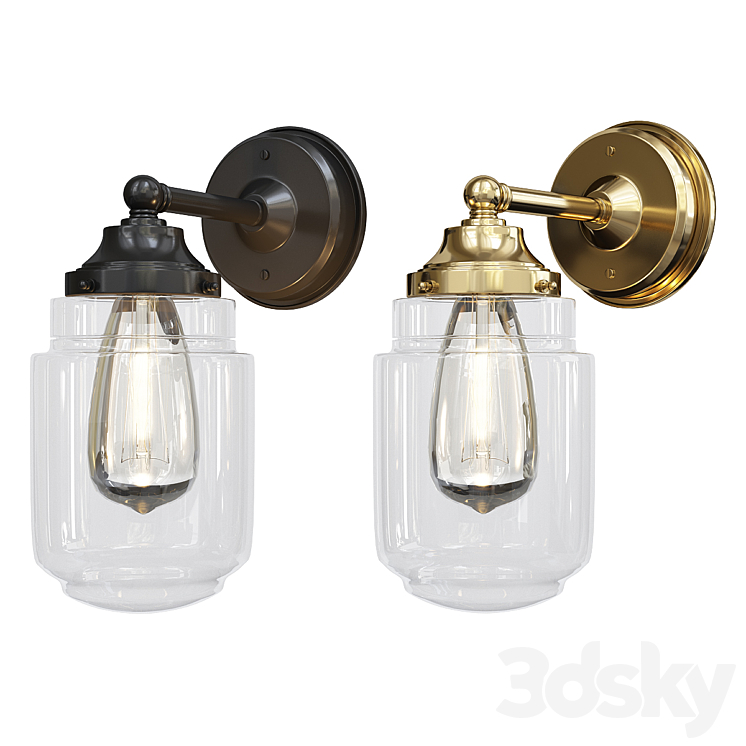 Reed outdoor sconce jar shade 3DS Max Model - thumbnail 1